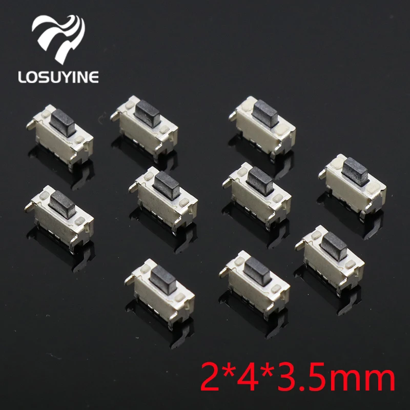 10pcs/lot 2x4 2*4*3.5 MM micro SMD Tact Switch side button Switch phone button