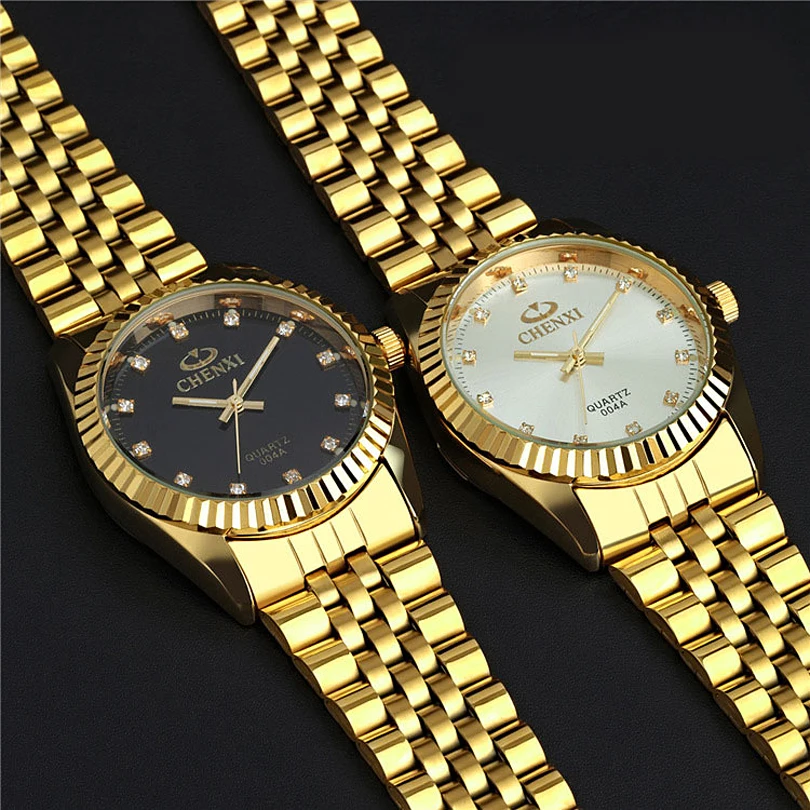 CHENXI Luxury Brand Golden New Clock Fashion Men Watch Stainless Steel Watperoof Quartz Watches Male Golden Wristwatch Wholesale