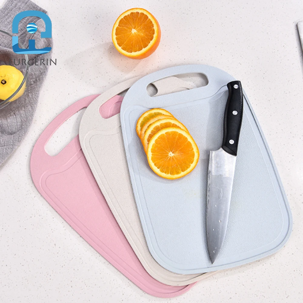 FURGERIN-Plastic Chopping Board, Wheat Stalk Cutting Mat, Fruit and Vegetable Cutting Board, Kitchen Accessories