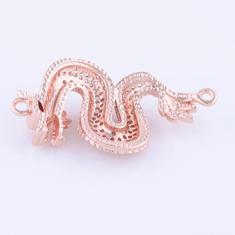 Jewelry Making Supplies Punk Rock Style Dragon Charm Connectors For Men Women Bracelet Making Micro Pave CZ Copper Accessories