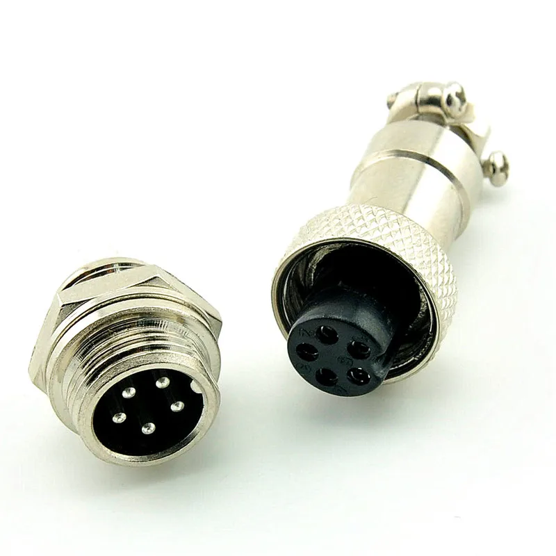 5Pcs/Lot Gx12-5 5Pin Male + Female 12Mm L88-93 Wire Circular Panel Connector Aviation Socket Plug Wit