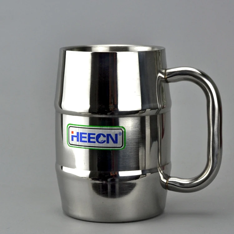 free shiping 500ML stronger handle  Double Wall Stainless Steel Tankard,coffee  mug  ,beer mug/cocktail cup with handle
