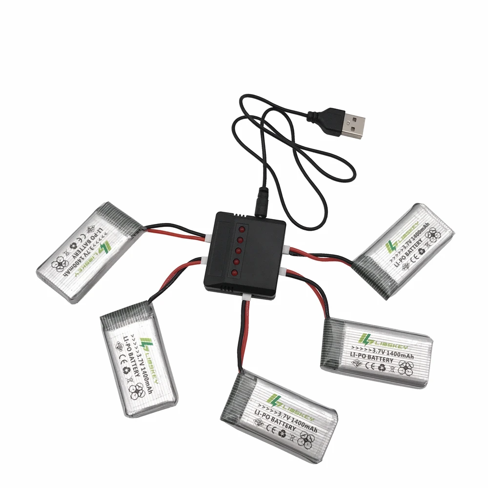 วินาทีรุ่น Limskey 1400mAh 3.7 V แบตเตอรี่ Lipo สำหรับ SYMA X5SC X5SW X5HW X5HC X5UW แบตเตอรี่ RC drone 3.7 V 1400mAh