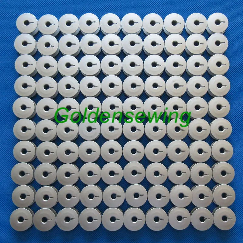 100 Pcs M SIZE Large ALUMINUM BOBBINS For Juki CONSEW 206RB BROTHER B79