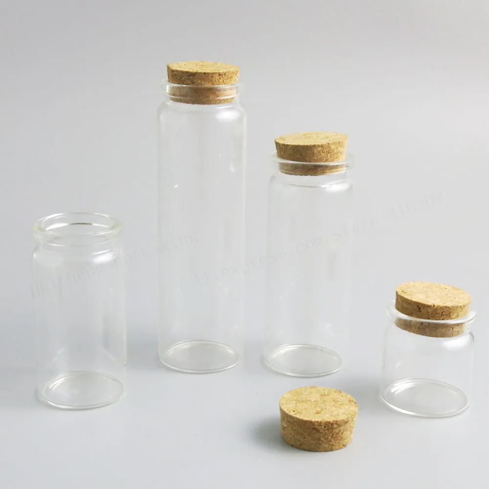 

24 x 20ml 50ml 65ml 100ml Empty glass Bottle with wooden cork 5/3oz glass cork vial 100ml Large glass Container