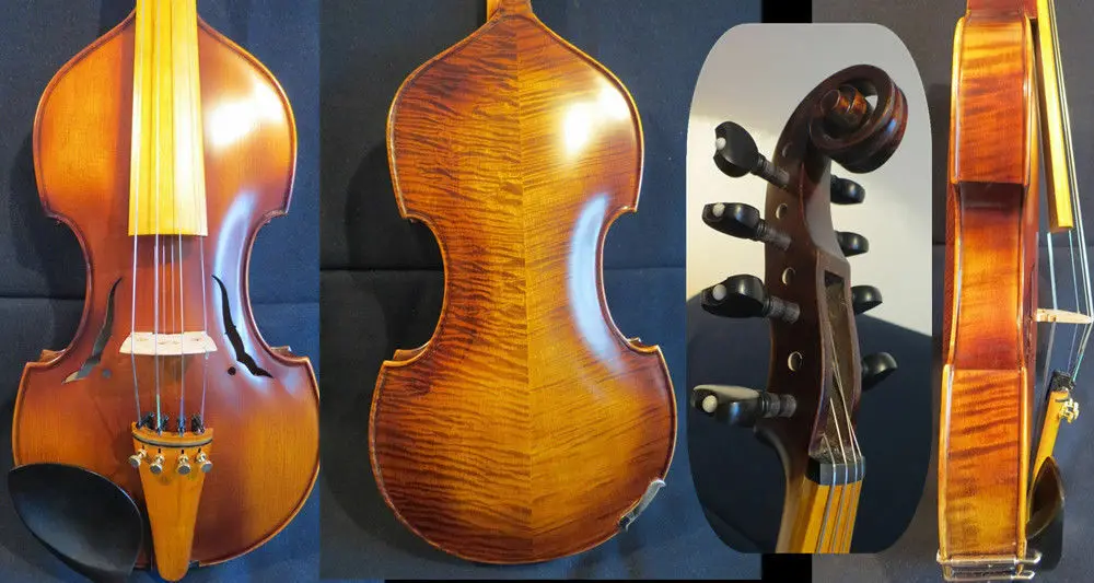 

Baroque style SONG Brand 4x4 strings 15" Viola d'Amore,flames back viola #12401