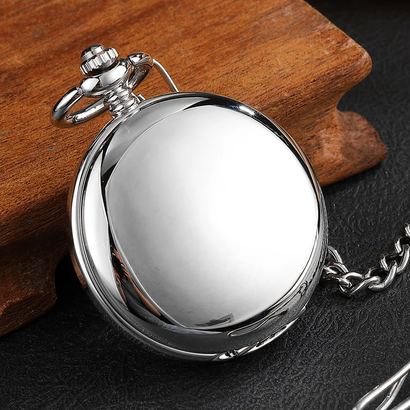 Vintage 2 Sides Open Case Mechanical Men's Watch Double Face Roman Dial Clock Hand Wind Pocket Watch With FOB Chain Gift