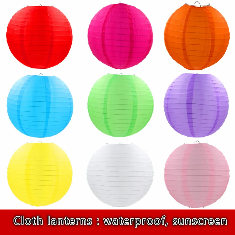 Multicolor Round Waterproof silk Cloth Lantern 20-25-30-35-40cm Wedding Event Party Decoration Holiday Supplies China Lanterns