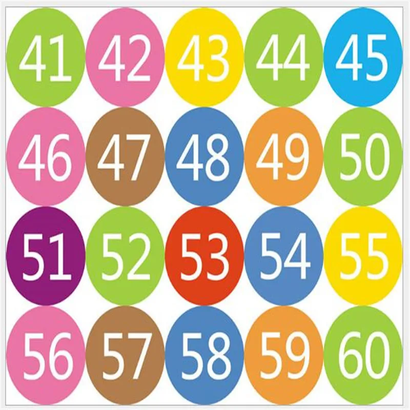 1-100 Colorful Number Wall Stickers For Kids Room DIY House Hotel Door Digits Kindergarten Tools Multipurpose With Glue