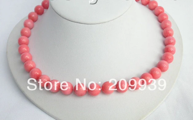 

lovers women good huij 003270 GENUINE 100% NATURAL 11MM ROUND PINK CORAL NECKLACE 14K