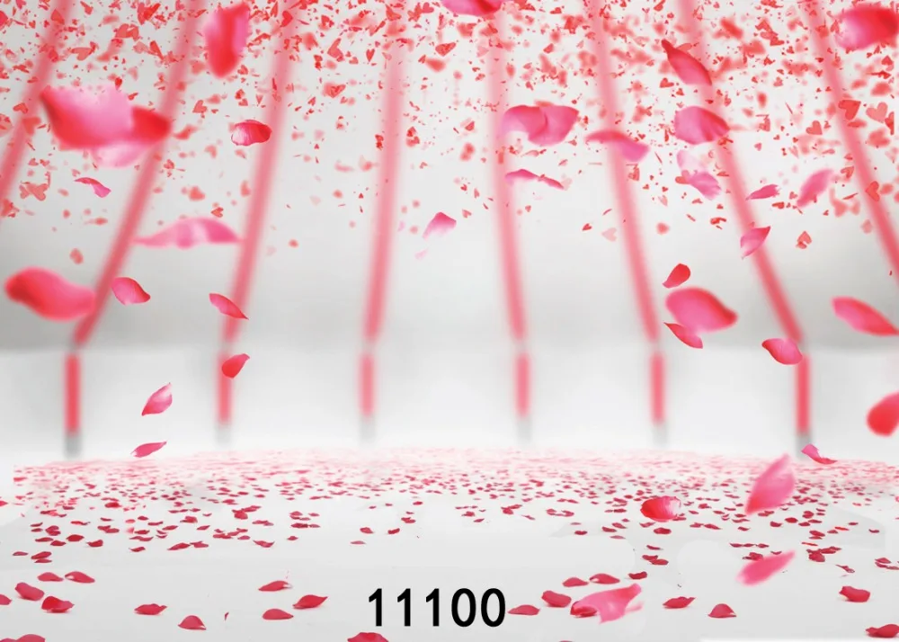 Girls Baby Birthday Party Pink Petals Photography Backdrops for Photo Studio Shooting Vinyl Cloth Custom Backgrounds Photophone