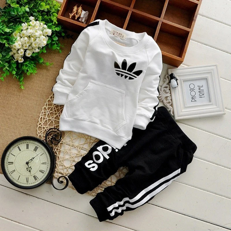 Baby Boy Clothes Suits Causal Baby Girls Boys Clothing Sets Children Suits Clothes 2 Pieces Sweatshirts Sports Pants Kids Set