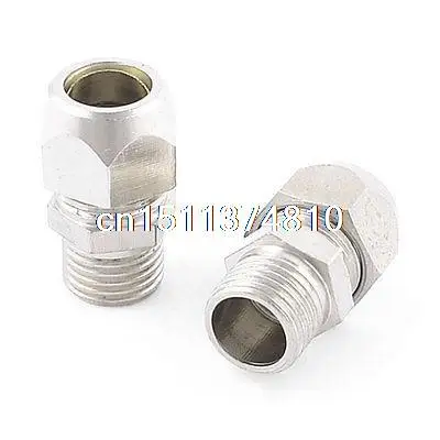 

2 Pcs 1/4" PT Male Thread to 10mm Pipe Air Pneumatic Quick Coupler Connector