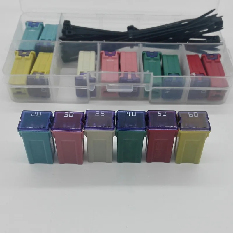 JT Rectangle Medium Fuse Type:20A 25A 30A 40A 50A 60A  Cartridge Fuse Kit for Japanese Auto Car