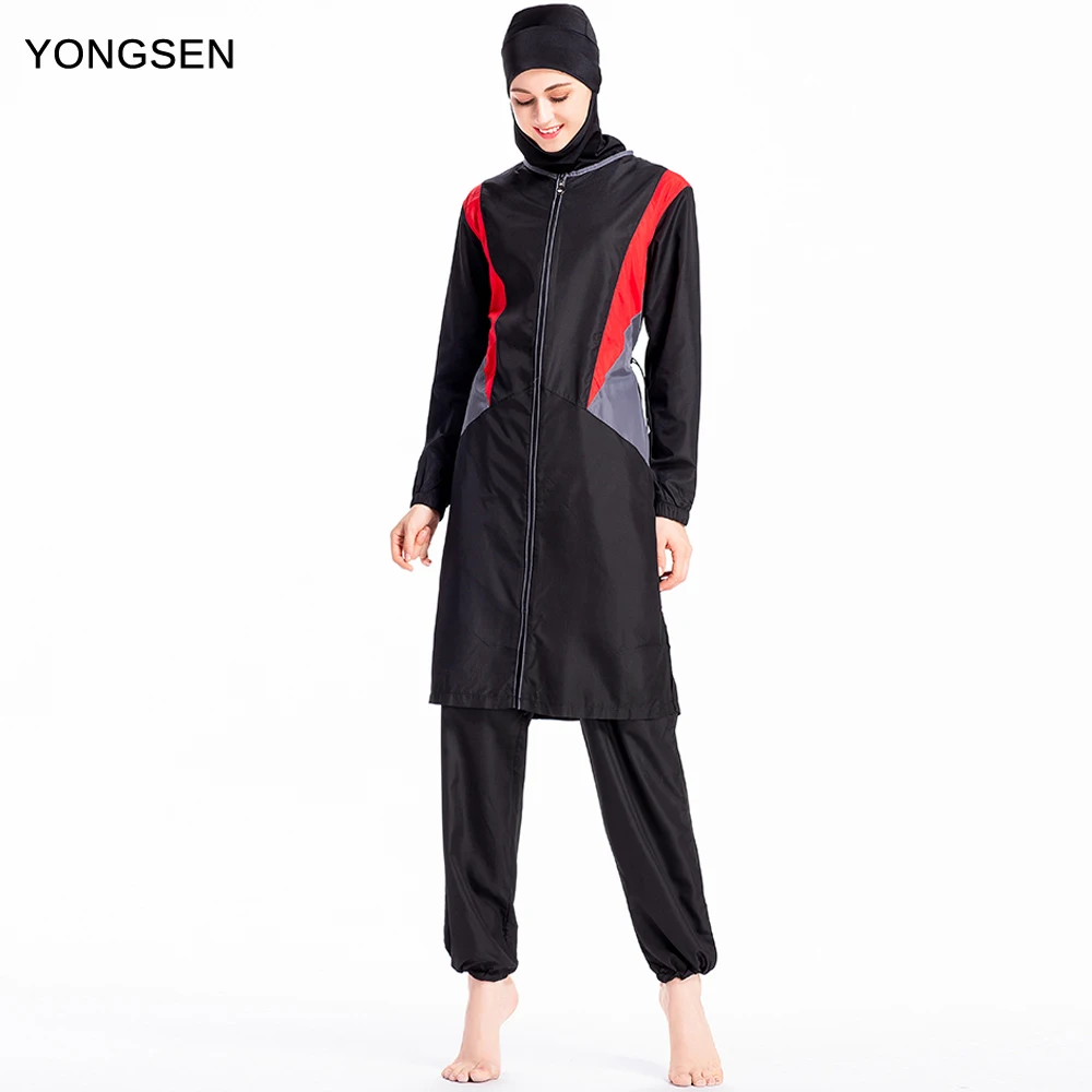 

YONGSEN Modesty Burkinis Muslim Women Swimwear Hijab Swimsuit Full Cover Islamic Beachwear Plus Size