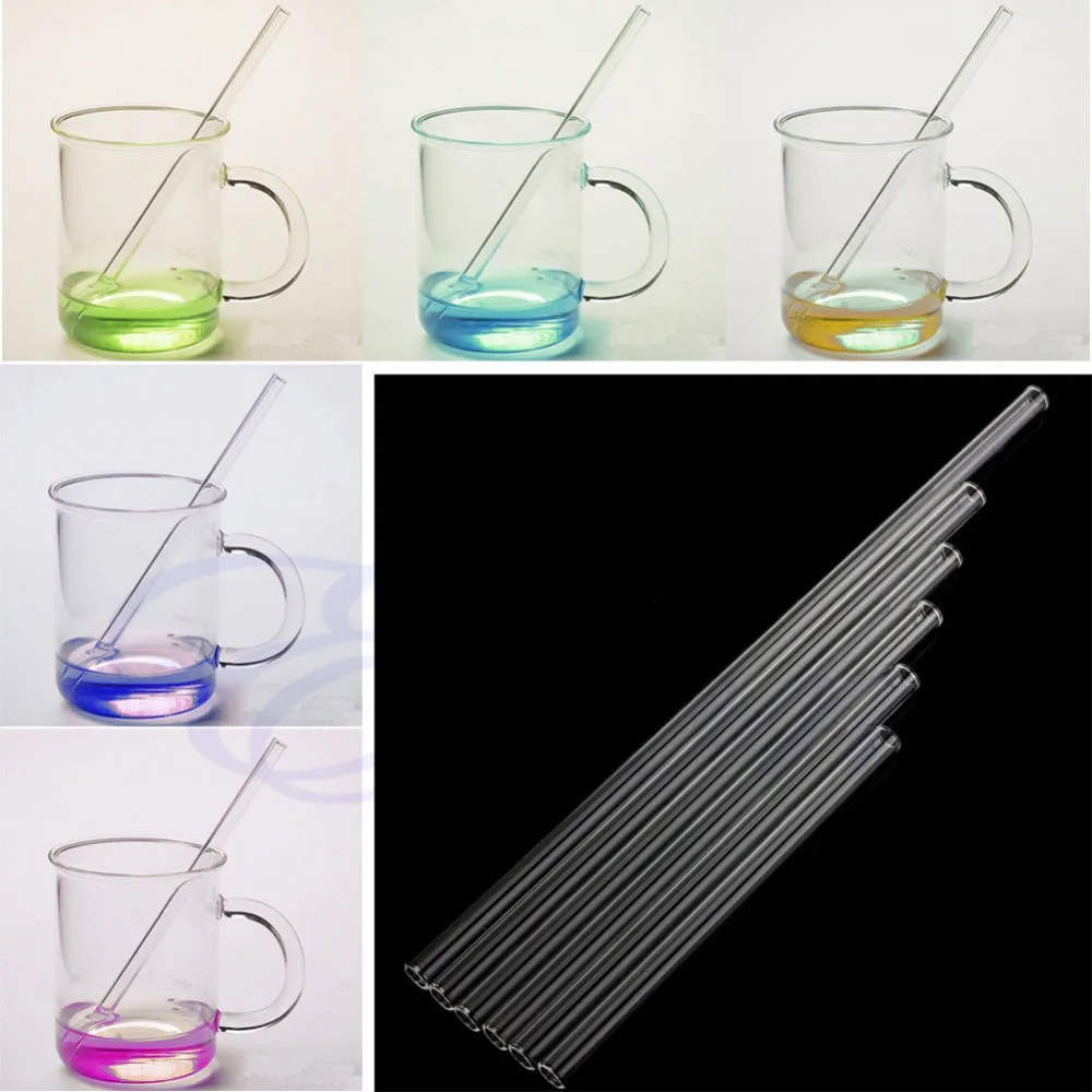 S-home New Clear Glass 10mm Reusable Wedding Birthday Party Drinking Straws Thick Straws MAR18