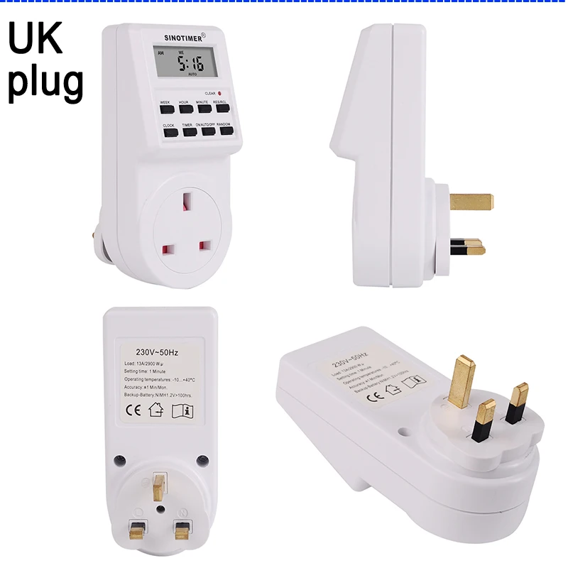 EU UK US FR BR Plug Digital Weekly Programmable Electrical Wall Plug-in Power Socket Timer Switch Outlet Time Clock 220V 110V AC