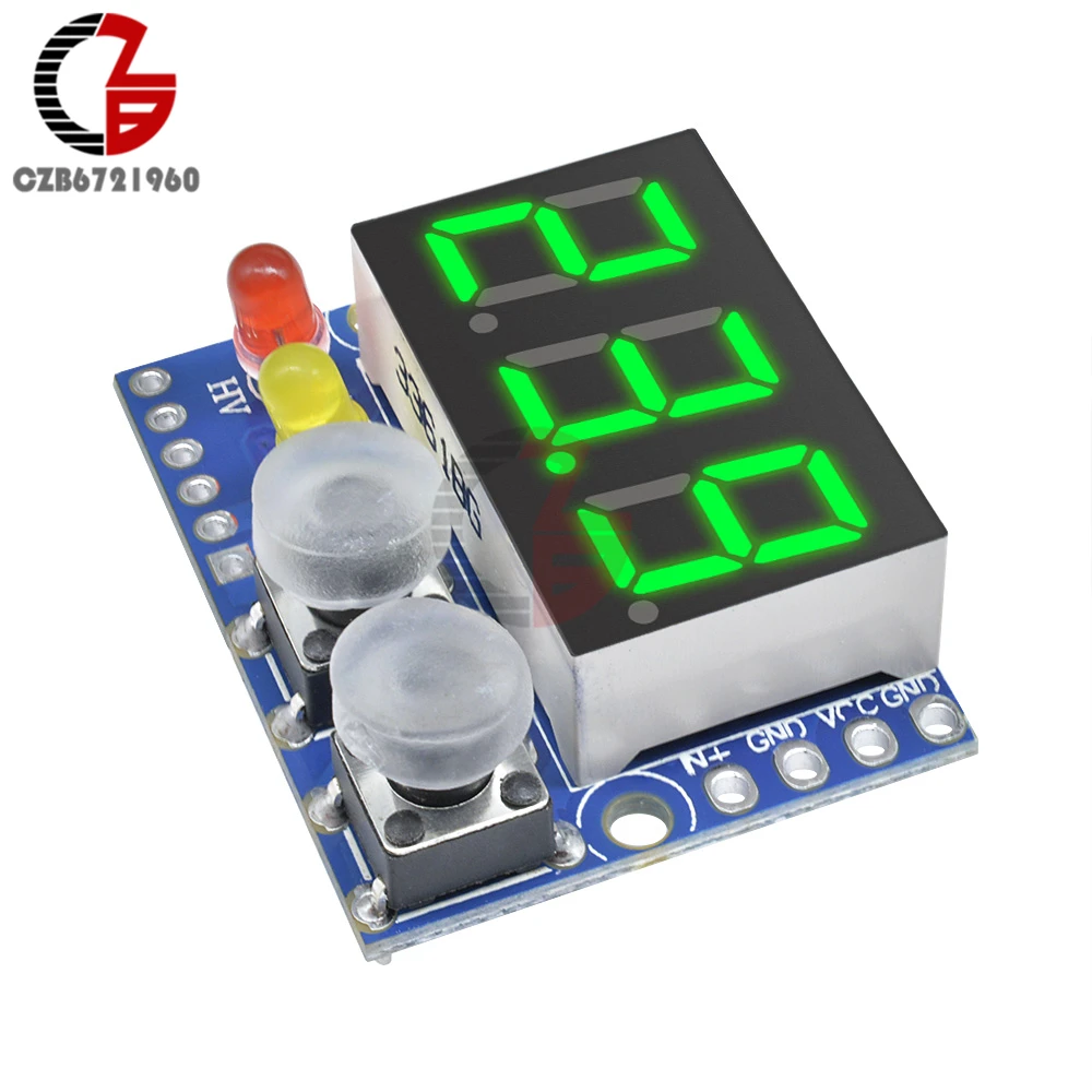 DC 0-100V LED Digital Voltmeter Buzzer Alarm Battery Indicator 5V 12V 24V Voltage Meter Tester Power Supply Over Charge Monitor