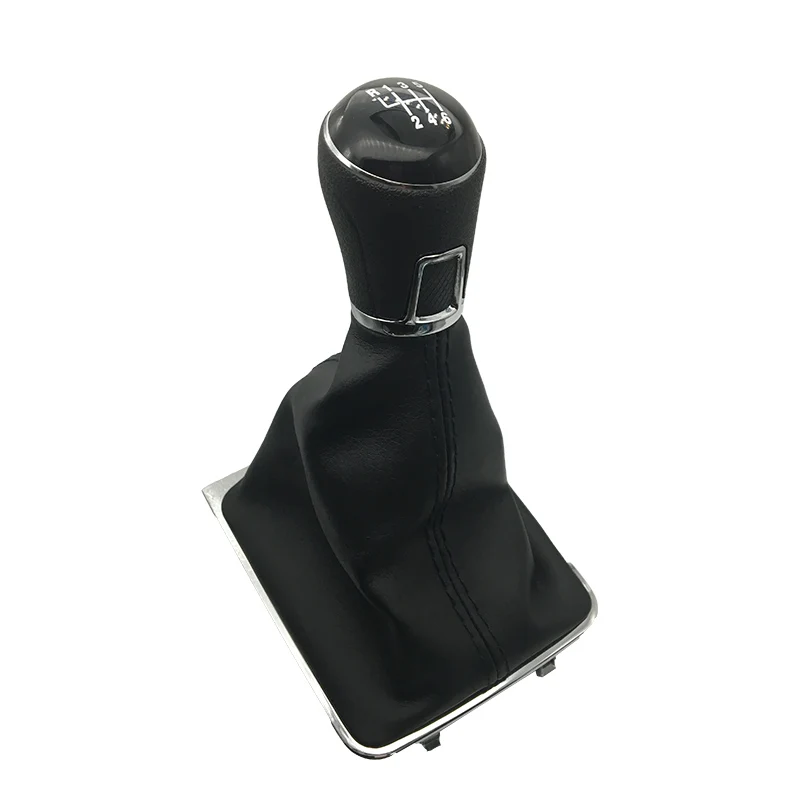 12mm 5 6 speed Car Gear Shift Knob With Gear Shift Collars Boot Cover For Volkswagen VW PASSAT B7 CC Shifter Knob