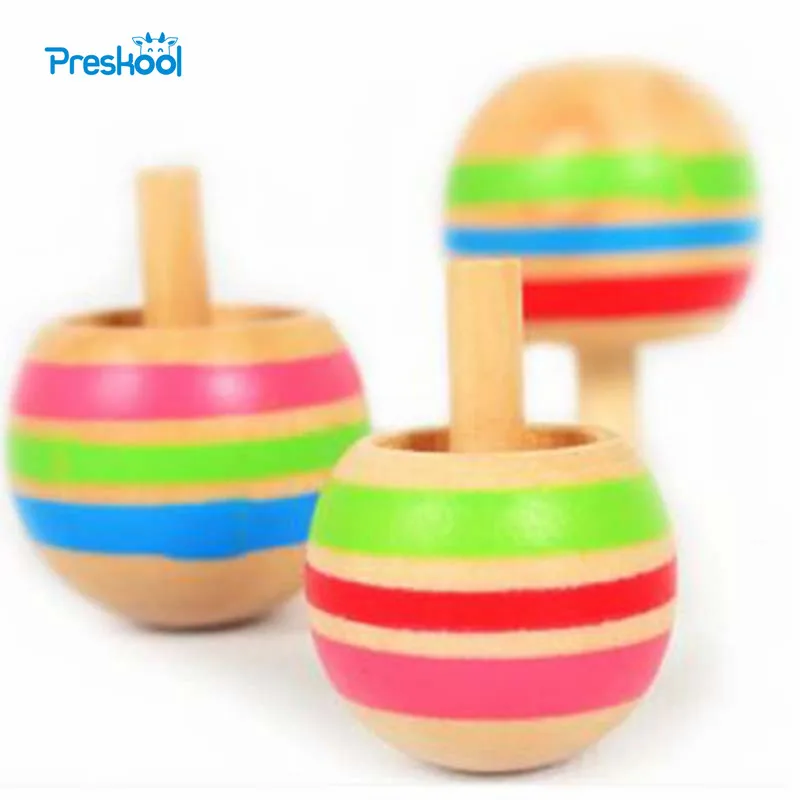 

Montessori Kids Toy Wooden Toy Mini Spinning Top Sets Inverted And Normal Rotated Preschool Training Brinquedos Juguetes