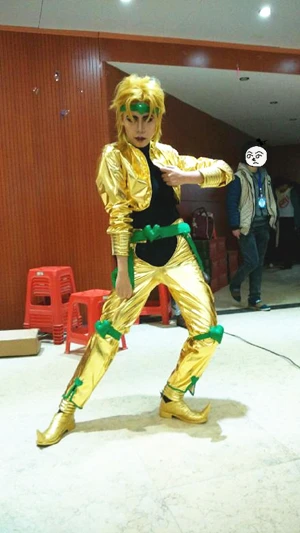 movie Dio Brando Cosplay Costume yelloe glod costume (not shoes)