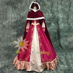 Fashion Princess Red Cosplay Costume for Women With Belle Dress And Cloak Perfect For Halloween Parties