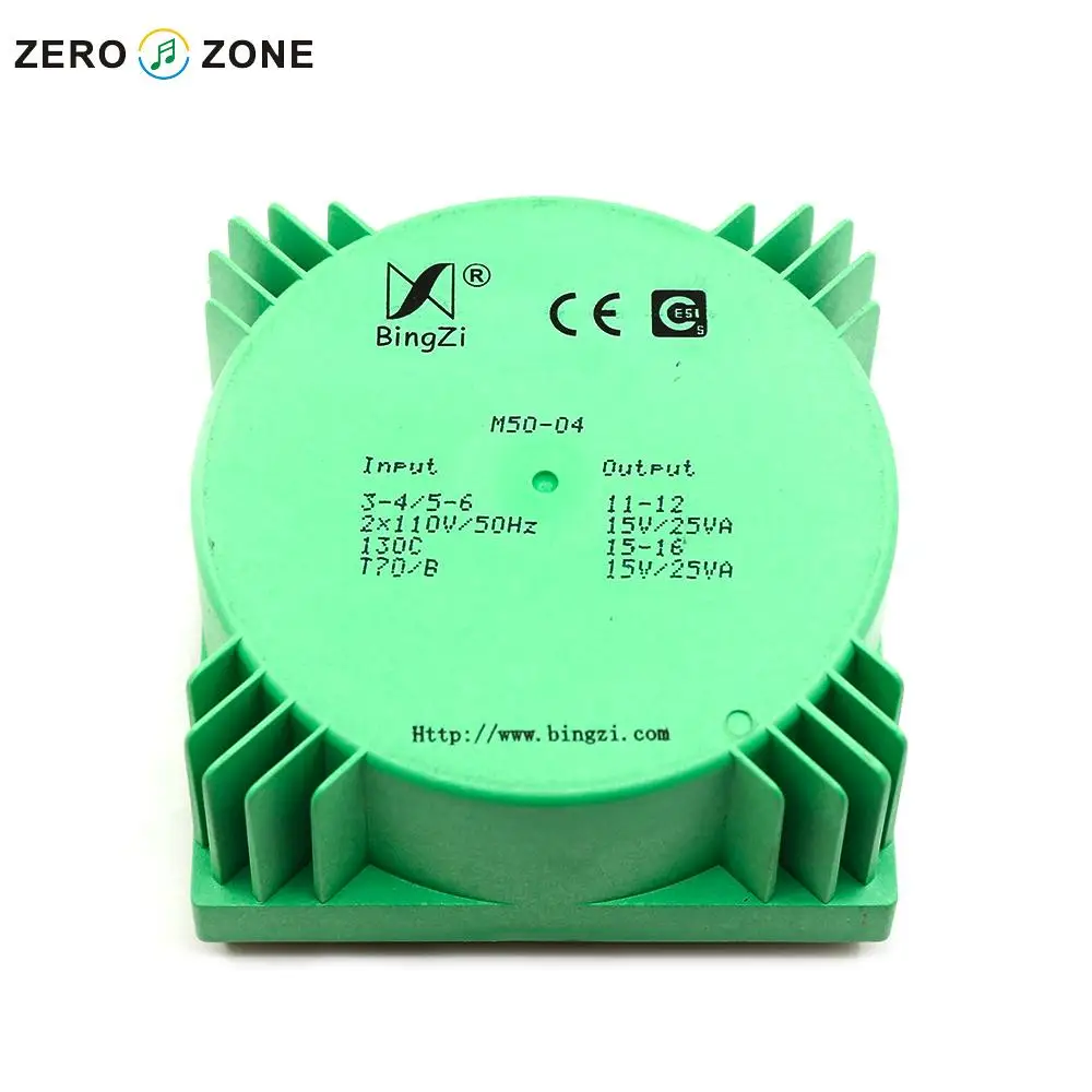 

GZLOZONE 50W Green Cube Sealed Transformer Double 15V Double 110V Transformer For Amp