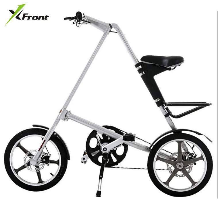 

Original X-Front Brand light Aluminum Alloy folding bike load 110kg 14'' / 16'' rubber tire personality bicycle