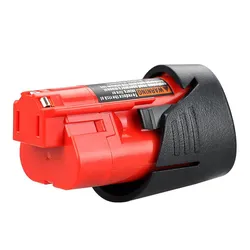 2PCS New High Quality 12V 3000mAh Li-Ion Replacement Power Tool Battery for Milwaukee M12 C12 BX C12 B 48-11-2402 48-11-2401
