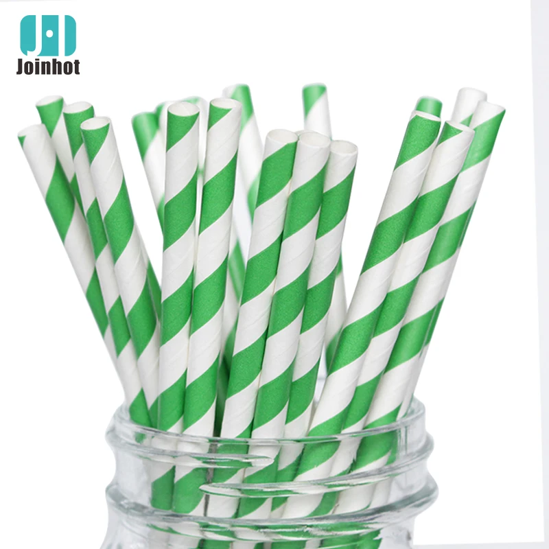 drop shipping Party Supplies 25pcs deep green Stripe Design Paper Drinking Straws Tubes Wedding Birthday Decoration