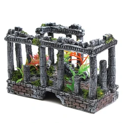Artificial Palace Ruins Fish Tank Ancient Roman Column European Castle Ornament For Aquarium Decorations Reptile Box Landscape