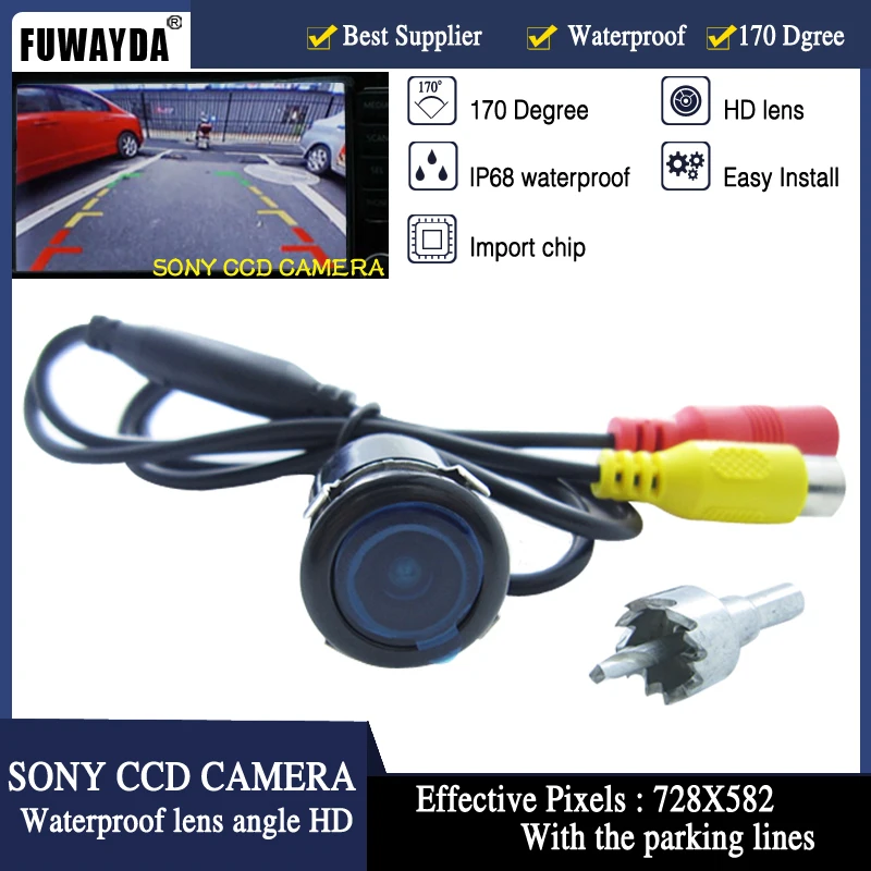 

FUWAYDA Parking Assistance CCD HD Universal Night Vision Car Rearview Camera Reverse parking mini drill hole camera for all