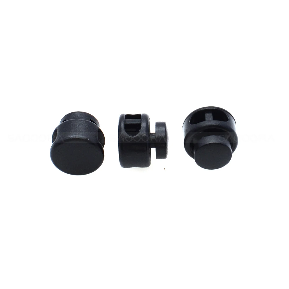 Cord Lock Round Ball Toggle Stopper Cord Clip Cord Buckle Plastic Size:13mm*11mm Toggle Clip Black