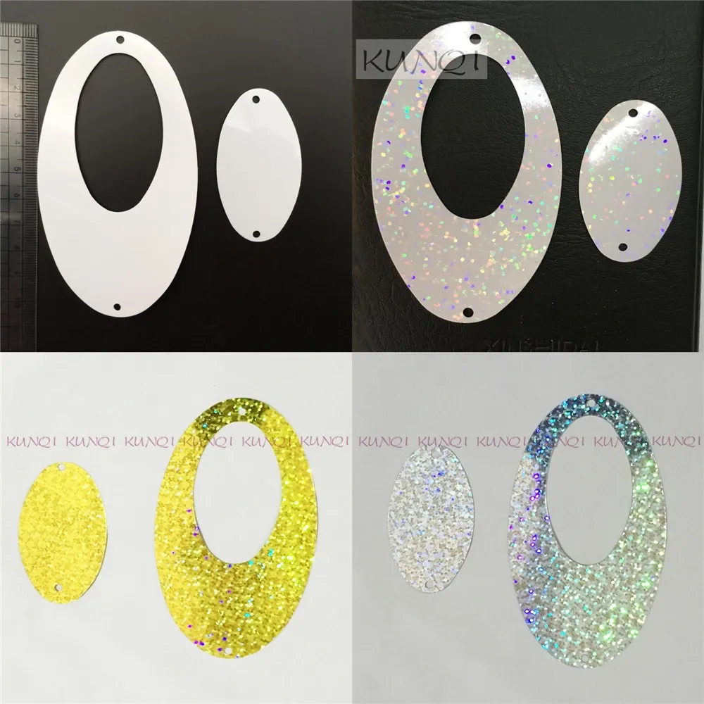 50pcs/100pcs  110*60mm Large Dual Oval Egg Shape Sequin Paillette Sewing,Wedding Craft,Kids DIY Garment Accessory