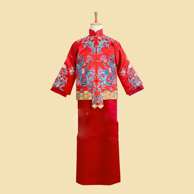 Zhang LunShuo Groom Delicate Embroidery Traditional Chinese Wedding Hanfu Republican Period Groom Male Wedding Hanfu Rich Man