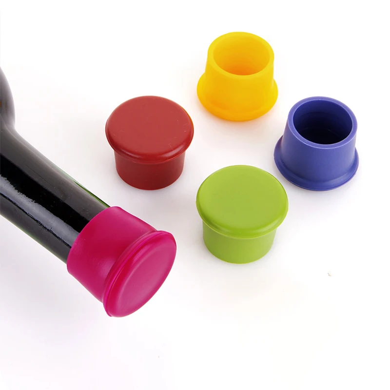 Candy colors Silicone stoppers Leak free Wine Bottle Stoppers Kitchen Bar Tools for red wine and beer bottle cap