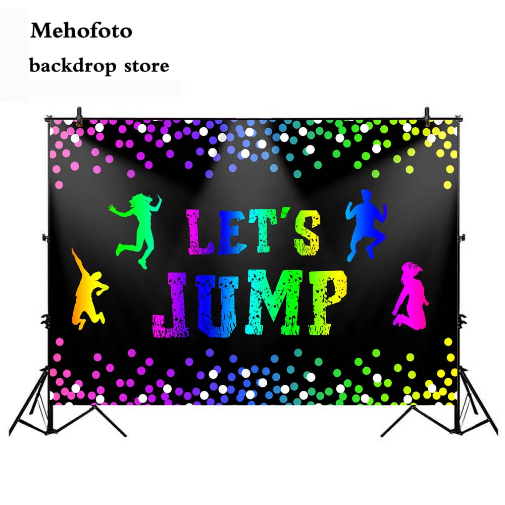 

Lets jump birthday sign Photo Background Bounce house party welcome banner Jump and play poster Trampoline Backdrop 267