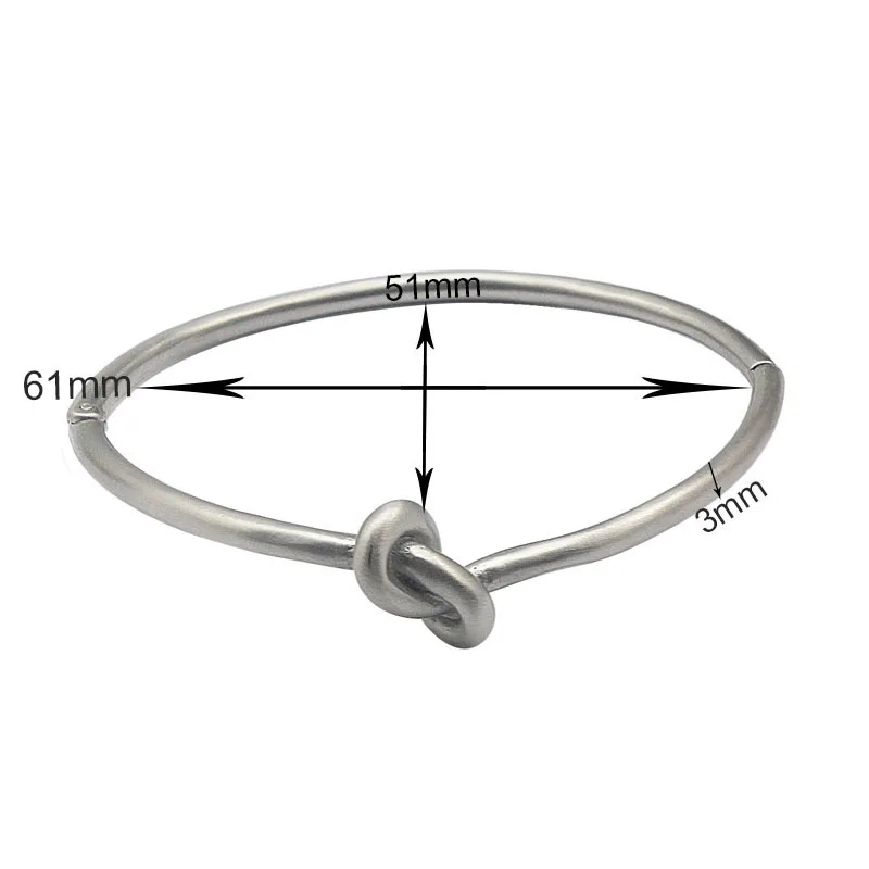 Silver Color European Knot Bangle & Bracelet Fashion For Women Men Trendy Simple Style Jewelry  Pulseiras