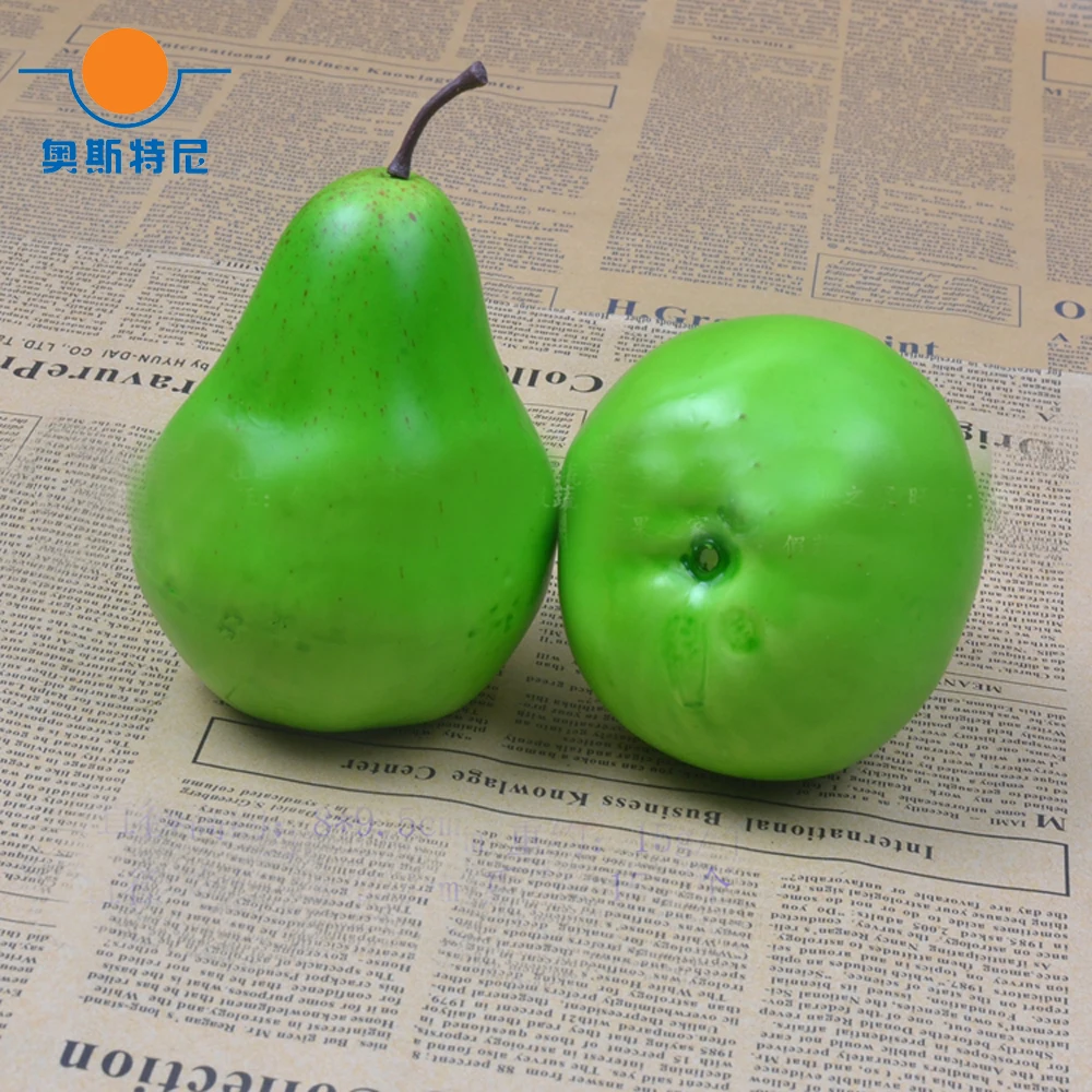 

10pcs 9.5cm*8cm green color High imitation Fake artificial pear Fruit model&artificial plastic fake simulated pear fruit