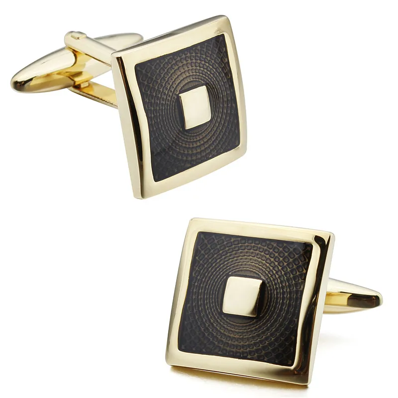 

HAWSON Luxury Black Enamel Jewelry Man Shirt Cufflinks for Wedding Business Occasion