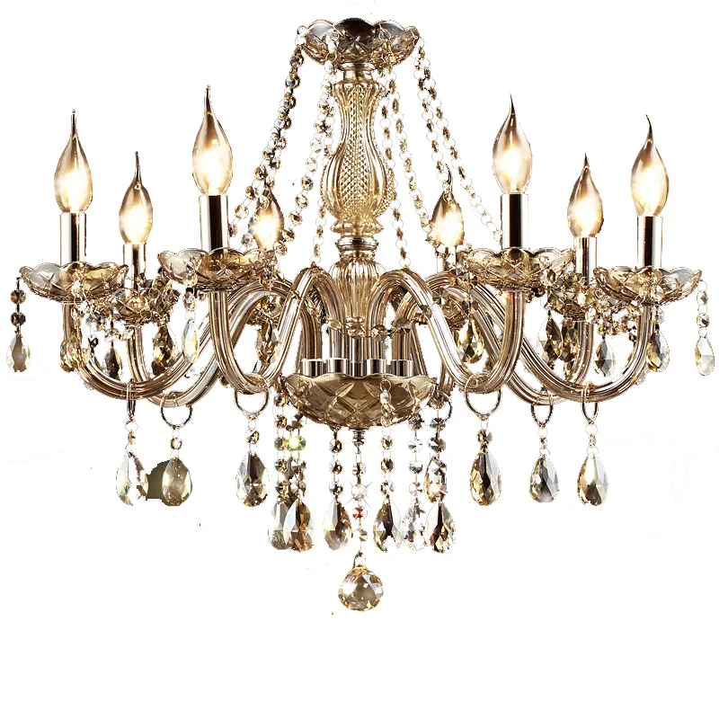 European Crystal Living Room Chandelier Luxury Noble Parlor Restaurant Dining Room Chandelier Bedroom Study Room Hanging Lamps