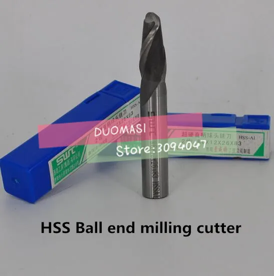 Free shipping 1PCS R6.0 high speed steel ball end milling cutter, straight shank white steel cutter, R alloy milling cutter