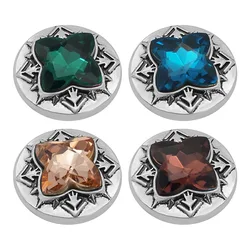 New KZ3128 Charming Multi-faceted Rhinestone Star Round 20MM snap buttons fit snap jewelry wholesale