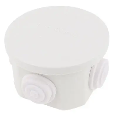 Wit ABS 4 Kabel Inzendingen Stofdicht IP44 Behuizing Ronde Junction Box 80x50mm