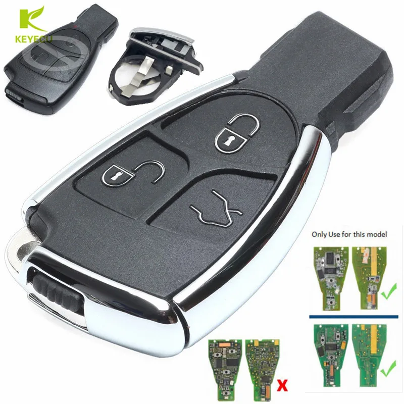 KEYECU 3Button Modified Smart Remote Key Shell Case Fob for Mercedes-Benz CLS C E S