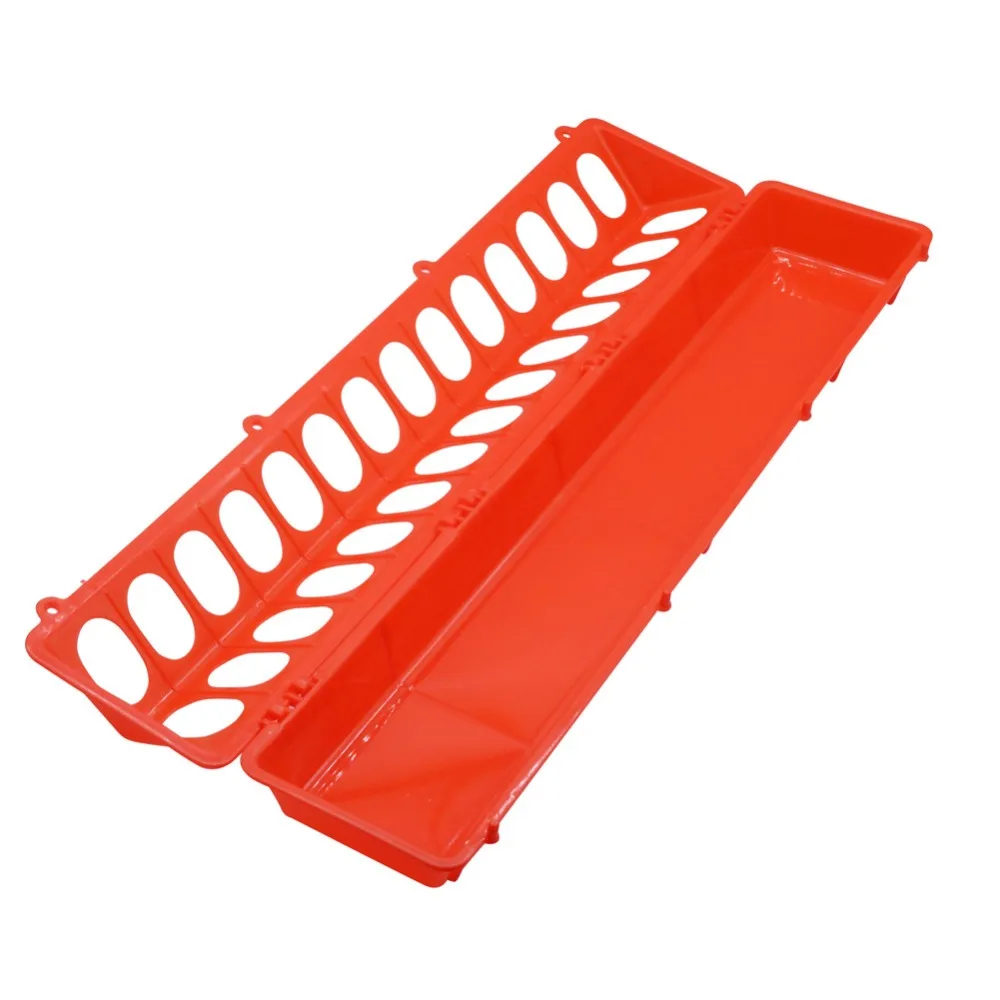 Promotions 1 Pcs LARGE Pigeon Or Bird Feed Trough 50.5x10.5x7.5cm 14 Round Holes Red Plastic Material Poultry Feeding Equipment