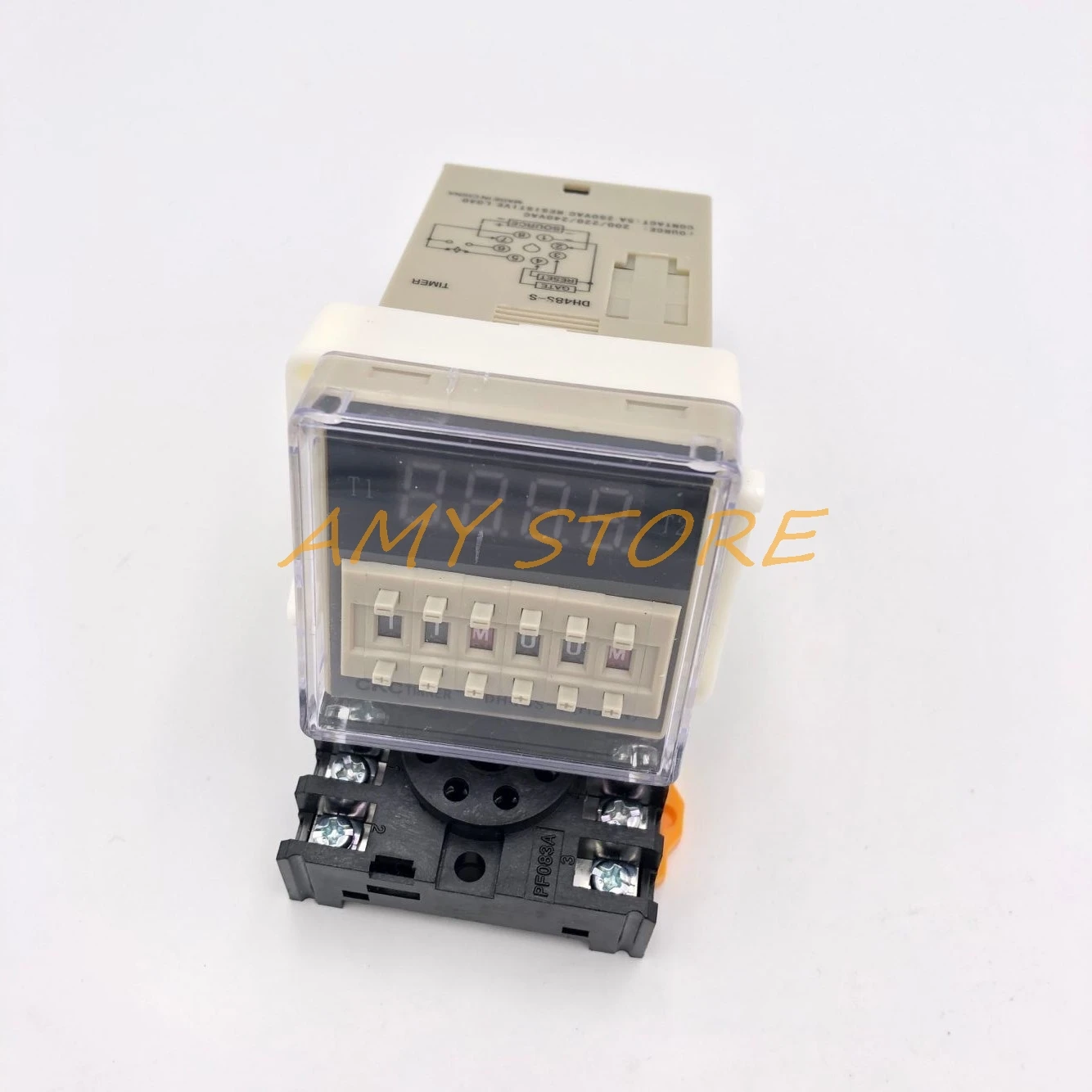 DH48S-S Wide Voltage Input AC/DC 24-240V Programmable Double Time Delay Relay 0.1S-99H Repeat Cycle Timer 8 Pin Pane w Socket