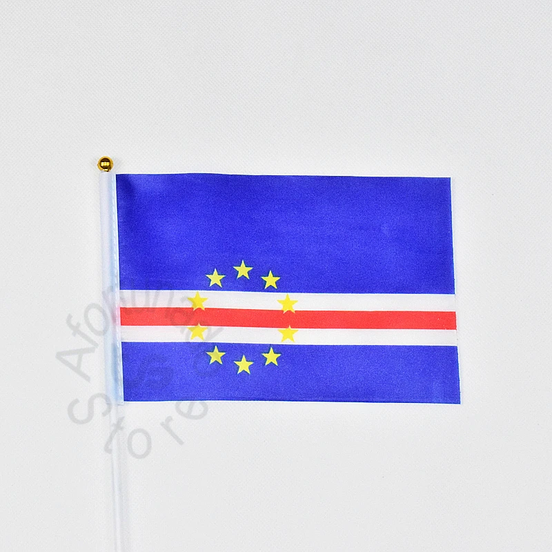 Cape Verde 14*21cm 10pieces banner  Hand waving Flag National Flag for meet,Parade,party.Hanging,decoration