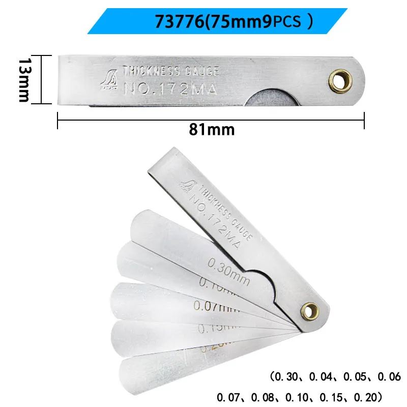 SHINWA Feeler Gauge Gap Ruler Carbon Tool Steel  High Precision For Clearance Gap Measurement