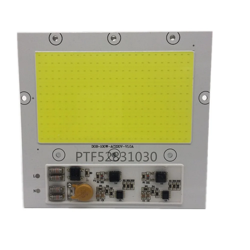 

5pcs 220V 100W 100 Watts Cool White 6000K 6500K LED COB Chip, Integrated Smart IC Driver 220V For Floodlight